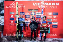 06.03.2022, Oslo, Norway (NOR): Karl Geiger (GER), Stefan Kraft (AUT), Ryoyu Kobayashi (JPN), (l-r) - FIS world cup ski jumping men, individual HS134, Oslo (NOR). www.nordicfocus.com. © Thibaut/NordicFocus. Every downloaded picture is fee-liable.