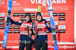 19.03.2022, Oberstdorf, Germany (GER): Timi Zajc (SLO), Ziga Jelar (SLO), (l-r) - FIS world cup ski flying men, individual HS235, Oberstdorf (GER). www.nordicfocus.com. © Reichert/NordicFocus. Every downloaded picture is fee-liable