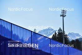 20.03.2022, Oberstdorf, Germany (GER): feature: empty stands, mountain view - FIS world cup ski flying men, individual HS235, Oberstdorf (GER). www.nordicfocus.com. © Reichert/NordicFocus. Every downloaded picture is fee-liable