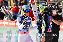 25.03.2022, Planica, Slovenia (SLO): Peter Prevc (SLO), Anze Lanisek (SLO), (l-r) - FIS world cup ski jumping men, individual HS240, Planica (SLO). www.nordicfocus.com. © Reichert/NordicFocus. Every downloaded picture is fee-liable.