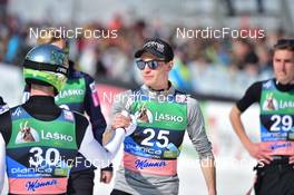 27.03.2022, Planica, Slovenia (SLO): Ziga Jelar (SLO), Anze Lanisek (SLO), (l-r) - FIS world cup ski jumping men, individual HS240, Planica (SLO). www.nordicfocus.com. © Reichert/NordicFocus. Every downloaded picture is fee-liable.