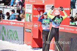 27.03.2022, Planica, Slovenia (SLO): Kamil Stoch (POL), Dawid Kubacki (POL), (l-r) - FIS world cup ski jumping men, individual HS240, Planica (SLO). www.nordicfocus.com. © Reichert/NordicFocus. Every downloaded picture is fee-liable.