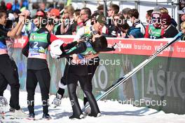 27.03.2022, Planica, Slovenia (SLO): Junshiro Kobayashi (JPN), Ryoyu Kobayashi (JPN), Yukiya Sato (JPN), (l-r) - FIS world cup ski jumping men, individual HS240, Planica (SLO). www.nordicfocus.com. © Reichert/NordicFocus. Every downloaded picture is fee-liable.