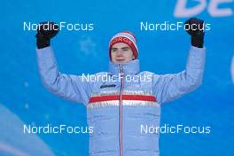 13.02.2022, Beijing, China (CHN): Marius Lindvik (NOR) - XXIV. Olympic Winter Games Beijing 2022, ski jumping men, medals, Beijing (CHN). www.nordicfocus.com. © Thibaut/NordicFocus. Every downloaded picture is fee-liable.