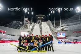 14.02.2022, Beijing, China (CHN): Team Germany Feature - XXIV. Olympic Winter Games Beijing 2022, ski jumping men, team HS140, Beijing (CHN). www.nordicfocus.com. © Thibaut/NordicFocus. Every downloaded picture is fee-liable.