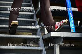 11.03.2022, Vikersund, Norway (NOR): feature: ski jumper, shoes - FIS world championships ski flying men, individual HS240, Vikersund (NOR). www.nordicfocus.com. © Reichert/NordicFocus. Every downloaded picture is fee-liable.