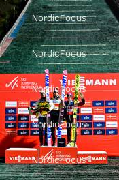 05.11.2022, Wisla, Poland (POL): Halvor Egner Granerud (NOR), Dawid Kubacki (POL), Stefan Kraft (AUT), (l-r) - FIS world cup ski jumping men, individual HS134, Wisla (POL). www.nordicfocus.com. © Reichert/NordicFocus. Every downloaded picture is fee-liable.