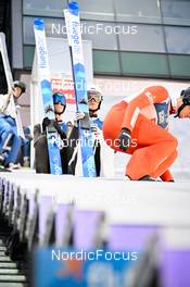 04.11.2022, Wisla, Poland (POL): Andrew Urlaub (USA), Kevin Maltsev (EST), (l-r) - FIS world cup ski jumping men, training, Wisla (POL). www.nordicfocus.com. © Reichert/NordicFocus. Every downloaded picture is fee-liable.