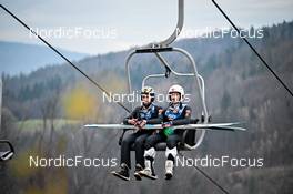 04.11.2022, Wisla, Poland (POL): Fatih Arda Ipcioglu (TUR), Muhammet Irfan Cintimar (TUR), (l-r) - FIS world cup ski jumping men, training, Wisla (POL). www.nordicfocus.com. © Reichert/NordicFocus. Every downloaded picture is fee-liable.