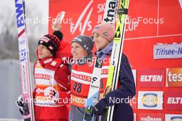 09.12.2022, Titisee-Neustadt, Germany (GER): Dawid Kubacki (POL), Anze Lanisek (SLO), Karl Geiger (GER), (l-r) - FIS world cup ski jumping men, individual HS142, Titisee-Neustadt (GER). www.nordicfocus.com. © Thibaut/NordicFocus. Every downloaded picture is fee-liable.