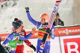 11.12.2022, Titisee-Neustadt, Germany (GER): Piotr Zyla (POL), Kamil Stoch (POL), Dawid Kubacki (POL), (l-r)  - FIS world cup ski jumping men, individual HS142, Titisee-Neustadt (GER). www.nordicfocus.com. © Thibaut/NordicFocus. Every downloaded picture is fee-liable.