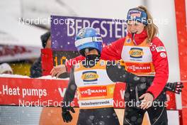 10.12.2022, Titisee-Neustadt, Germany (GER): Eva Pinkelnig (AUT), Marita Kramer (AUT), (l-r)  - FIS world cup ski jumping men, mixed team HS142, Titisee-Neustadt (GER). www.nordicfocus.com. © Thibaut/NordicFocus. Every downloaded picture is fee-liable.