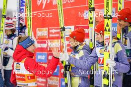 10.12.2022, Titisee-Neustadt, Germany (GER): Marita Kramer (AUT), Selina Freitag (GER), (l-r) - FIS world cup ski jumping men, mixed team HS142, Titisee-Neustadt (GER). www.nordicfocus.com. © Thibaut/NordicFocus. Every downloaded picture is fee-liable.