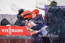 10.12.2022, Titisee-Neustadt, Germany (GER): Katharina Althaus (GER), Selina Freitag (GER), (l-r)  - FIS world cup ski jumping men, mixed team HS142, Titisee-Neustadt (GER). www.nordicfocus.com. © Thibaut/NordicFocus. Every downloaded picture is fee-liable.