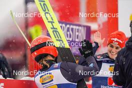 10.12.2022, Titisee-Neustadt, Germany (GER): Selina Freitag (GER), Katharina Althaus (GER) - FIS world cup ski jumping men, mixed team HS142, Titisee-Neustadt (GER). www.nordicfocus.com. © Thibaut/NordicFocus. Every downloaded picture is fee-liable.
