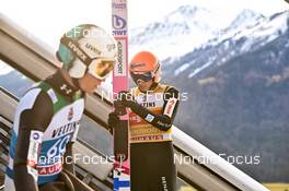 28.12.2022, Oberstdorf, Germany (GER): Anze Lanisek (SLO), Dawid Kubacki (POL), (l-r) - FIS world cup ski jumping men, four hills tournament, individual HS137, Oberstdorf (GER). www.nordicfocus.com. © Reichert/NordicFocus. Every downloaded picture is fee-liable.