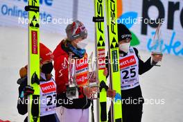 29.01.2022, Willingen, Germany (GER): Katharina Althaus (GER), Marita Kramer (AUT), Ema Klinec (SLO), (l-r) - FIS world cup ski jumping women, individual HS145, Willingen (GER). www.nordicfocus.com. © Reichert/NordicFocus. Every downloaded picture is fee-liable