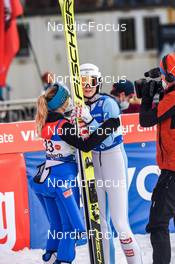 26.02.2022, Hinzenbach, Austria (AUT): Chiara Kreuzer (AUT), Lisa Eder (AUT) - FIS world cup ski jumping women, individual HS90, Hinzenbach (AUT). www.nordicfocus.com. © Tumashov/NordicFocus. Every downloaded picture is fee-liable.