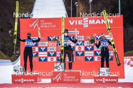 26.02.2022, Hinzenbach, Austria (AUT): Nika Kriznar (SLO), Ursa Bogataj (SLO), Lisa Eder (AUT) - FIS world cup ski jumping women, individual HS90, Hinzenbach (AUT). www.nordicfocus.com. © Tumashov/NordicFocus. Every downloaded picture is fee-liable.