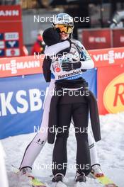 27.02.2022, Hinzenbach, Austria (AUT): Nika Kriznar (SLO), Spela Rogelj (SLO), (l-r) - FIS world cup ski jumping women, individual HS90, Hinzenbach (AUT). www.nordicfocus.com. © Tumashov/NordicFocus. Every downloaded picture is fee-liable.