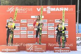12.03.2022, Oberhof, Germany (GER): Nika Kriznar (SLO), Marita Kramer (AUT), Ursa Bogataj (SLO), (l-r) - FIS world cup ski jumping women, cups, Oberhof (GER). www.nordicfocus.com. © Koenig/NordicFocus. Every downloaded picture is fee-liable