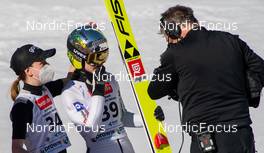 12.03.2022, Oberhof, Germany (GER): Ema Klinec (SLO), Nika Kriznar (SLO), (l-r) - FIS world cup ski jumping women, individual HS100, Oberhof (GER). www.nordicfocus.com. © Koenig/NordicFocus. Every downloaded picture is fee-liable
