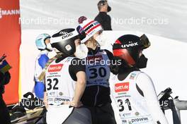 13.03.2022, Oberhof, Germany (GER): Frida Westman (SWE), Anna Odine Stroem (NOR), Thea Minyan Bjoerseth (NOR), (l-r) - FIS world cup ski jumping women, individual HS100, Oberhof (GER). www.nordicfocus.com. © Koenig/NordicFocus. Every downloaded picture is fee-liable