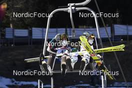 13.03.2022, Oberhof, Germany (GER): Ursa Bogataj (SLO), Nika Kriznar (SLO), (l-r) - FIS world cup ski jumping women, individual HS100, Oberhof (GER). www.nordicfocus.com. © Koenig/NordicFocus. Every downloaded picture is fee-liable