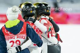 05.02.2022, Beijing, China (CHN): Spela Rogelj (SLO), Nika Kriznar (SLO), Ema Klinec (SLO), Ursa Bogataj (SLO), (l-r)  - XXIV. Olympic Winter Games Beijing 2022, ski jumping women, individual HS106, Beijing (CHN). www.nordicfocus.com. © Thibaut/NordicFocus. Every downloaded picture is fee-liable.