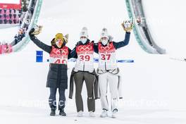 05.02.2022, Beijing, China (CHN): Katharina Althaus (GER), Ursa Bogataj (SLO), Nika Kriznar (SLO), (l-r)  - XXIV. Olympic Winter Games Beijing 2022, ski jumping women, individual HS106, Beijing (CHN). www.nordicfocus.com. © Thibaut/NordicFocus. Every downloaded picture is fee-liable.