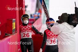 05.02.2022, Beijing, China (CHN): Yuki Ito (JPN), Sara Takanashi (JPN), (l-r)  - XXIV. Olympic Winter Games Beijing 2022, ski jumping women, individual HS106, Beijing (CHN). www.nordicfocus.com. © Thibaut/NordicFocus. Every downloaded picture is fee-liable.