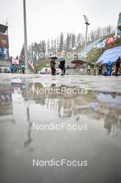 05.11.2022, Wisla, Poland (POL): feature: rain, puddle - FIS world cup ski jumping women, individual HS134, Wisla (POL). www.nordicfocus.com. © Reichert/NordicFocus. Every downloaded picture is fee-liable.