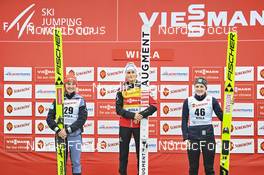06.11.2022, Wisla, Poland (POL): Katharina Althaus (GER), Eva Pinkelnig (AUT), Frida Westman (SWE), (l-r) - FIS world cup ski jumping women, individual HS134, Wisla (POL). www.nordicfocus.com. © Reichert/NordicFocus. Every downloaded picture is fee-liable.