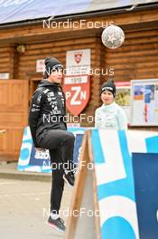 04.11.2022, Wisla, Poland (POL): Ursa Bogataj (SLO), Nika Kriznar (SLO), (l-r) - FIS world cup ski jumping women, training, Wisla (POL). www.nordicfocus.com. © Reichert/NordicFocus. Every downloaded picture is fee-liable.