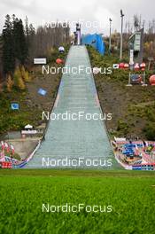 04.11.2022, Wisla, Poland (POL): feature: jumping hill, plastic cover, grass - FIS world cup ski jumping women, training, Wisla (POL). www.nordicfocus.com. © Reichert/NordicFocus. Every downloaded picture is fee-liable.