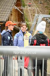 04.11.2022, Wisla, Poland (POL): Selina Freitag (GER), Anna Rupprecht (GER), Chiara Kreuzer (AUT), (l-r) - FIS world cup ski jumping women, training, Wisla (POL). www.nordicfocus.com. © Reichert/NordicFocus. Every downloaded picture is fee-liable.