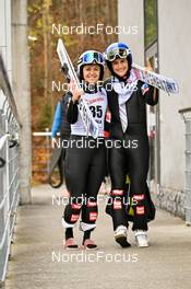 04.11.2022, Wisla, Poland (POL): Chiara Kreuzer (AUT), Eva Pinkelnig (AUT), (l-r) - FIS world cup ski jumping women, training, Wisla (POL). www.nordicfocus.com. © Reichert/NordicFocus. Every downloaded picture is fee-liable.