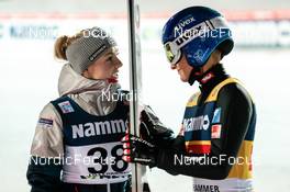 04.12.2022, Lillehammer, Norway (NOR): Chiara Kreuzer (AUT), Eva Pinkelnig (AUT), (l-r)  - FIS world cup ski jumping women, individual HS140, Lillehammer (NOR). www.nordicfocus.com. © Modica/NordicFocus. Every downloaded picture is fee-liable.