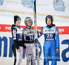 03.12.2022, Lillehammer, Norway (NOR): Nika Kriznar (SLO), Nika Prevc (SLO), Ursa Bogataj (SLO), (l-r)  - FIS world cup ski jumping women, individual HS98, Lillehammer (NOR). www.nordicfocus.com. © Thibaut/NordicFocus. Every downloaded picture is fee-liable.