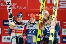 03.12.2022, Lillehammer, Norway (NOR): Eva Pinkelnig (AUT), Katharina Althaus (GER), Marita Kramer (AUT), (l-r) - FIS world cup ski jumping women, individual HS98, Lillehammer (NOR). www.nordicfocus.com. © Thibaut/NordicFocus. Every downloaded picture is fee-liable.