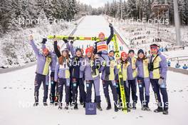 11.12.2022, Titisee-Neustadt, Germany (GER): Juliane Seyfarth (GER), Katharina Althaus (GER), Selina Freitag (GER), Agnes Reisch (GER), Anna Rupprecht (GER), Luisa Goerlich (GER), (l-r)  - FIS world cup ski jumping women, individual HS142, Titisee-Neustadt (GER). www.nordicfocus.com. © Thibaut/NordicFocus. Every downloaded picture is fee-liable.