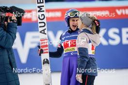 28.12.2022, Villach, Austria (AUT): Eva Pinkelnig (AUT), Chiara Kreuzer (AUT), (l-r)  - FIS world cup ski jumping women, individual HS98, Villach (AUT). www.nordicfocus.com. © Thibaut/NordicFocus. Every downloaded picture is fee-liable.