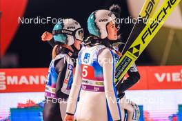 31.12.2022, Ljubno, Slovenia (SLO): Ema Klinec (SLO), Ursa Bogataj (SLO), (l-r) - FIS world cup ski jumping women, individual HS94, Ljubno (SLO). www.nordicfocus.com. © Manzoni/NordicFocus. Every downloaded picture is fee-liable.