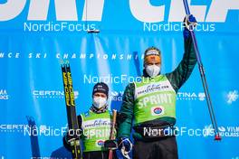 08 01 2022, Pustertal, Italy (ITA): Johansson Norgren Britta (SWE), Stian Berg (NOR) - Visma Ski Classics 62km Pustertaler Ski Marathon - Pustertal (ITA). www.nordicfocus.com. © Thibaut/NordicFocus. Every downloaded picture is fee-liable.