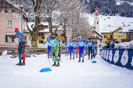 09 01 2022, Pustertal, Italy (ITA): Antoine Auger (FRA), Vaclav Sedlacek (CZE), Aleksandr Grebenko (RUS), Ermil Vokuev (RUS), Florian Gobel (GER), (l-r)  - Visma Ski Classics 32km Prato Piazza Mountain Challenge - Pustertal (ITA). www.nordicfocus.com. © Thibaut/NordicFocus. Every downloaded picture is fee-liable.