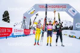 09 01 2022, Pustertal, Italy (ITA): Astrid Oyre Slind (NOR), Ida Dahl (SWE), Emilie Fleten (NOR), (l-r) - Visma Ski Classics 32km Prato Piazza Mountain Challenge - Pustertal (ITA). www.nordicfocus.com. © Thibaut/NordicFocus. Every downloaded picture is fee-liable.