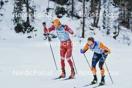 15.01.2022, Val Venosta, Italy (ITA): Evgeniy Belov (RUS), Haakon Holden (NOR), (l-r)  - Visma Ski Classics 10km La Venosta Time Trial - Val Venosta (ITA). www.nordicfocus.com. © Podetti/NordicFocus. Every downloaded picture is fee-liable.