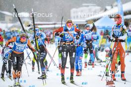22.01.2022, Zuoz Switzerland (SUI): Julia Angelsioeoe (SWE), Anikken Gjerde Alnaes (NOR), Heli Heiskanen (FIN), (l-r) - Visma Ski Classics La Diagonela, Zuoz (SUI). www.nordicfocus.com. © Tumashov/NordicFocus. Every downloaded picture is fee-liable.