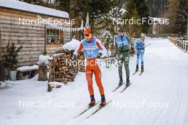 22.01.2022, Zuoz Switzerland (SUI): Michal Vank (CZE), Simon Jonsson (SWE), Roberto Passerini (ITA), (l-r) - Visma Ski Classics La Diagonela, Zuoz (SUI). www.nordicfocus.com. © Tumashov/NordicFocus. Every downloaded picture is fee-liable.