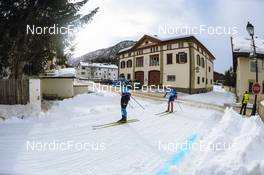 22.01.2022, Zuoz Switzerland (SUI): Tobias Dargatz (GER), Johan Didron (SWE), (l-r) - Visma Ski Classics La Diagonela, Zuoz (SUI). www.nordicfocus.com. © Tumashov/NordicFocus. Every downloaded picture is fee-liable.